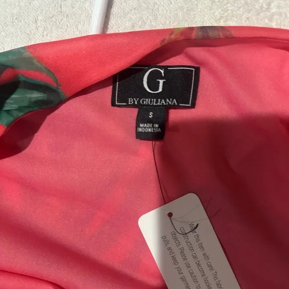 NWT SIZE S G by Giuliana Pink Floral Crop Top - Picture 5 of 6